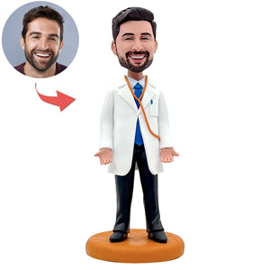 Aangepaste mannelijke arts visitekaartje houder Bobblehead