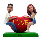 Liefdevol hart paar Bobblehead aangepaste