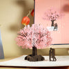 Romantisch paar onder kersenboom 3D pop-up wenskaart