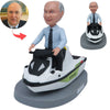 Aangepaste vader Bobblehead met rijdende speedboot