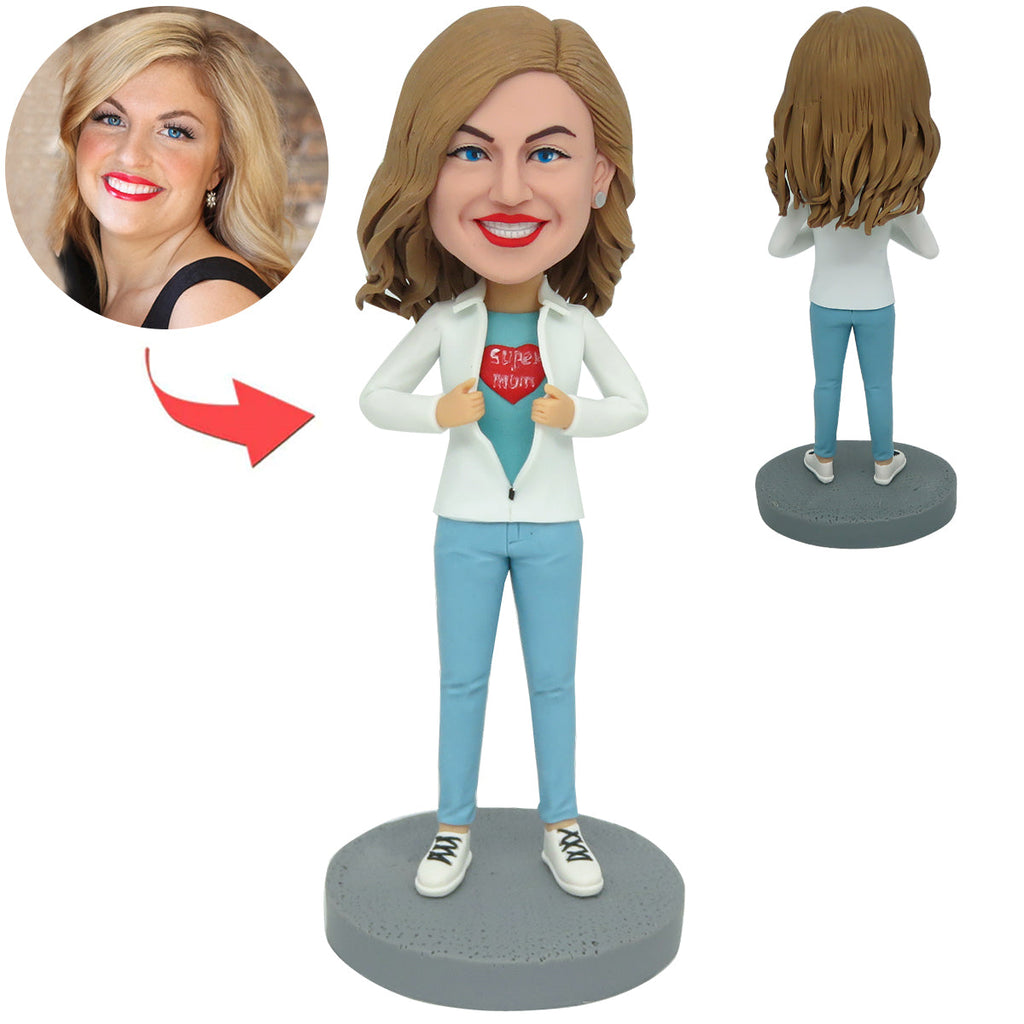 Aangepaste moeder Bobblehead in sportkleding Moederdag cadeau