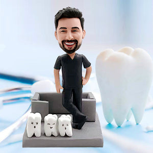 Aangepaste Bobblehead tandarts kaarthouder