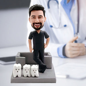 Aangepaste Bobblehead tandarts kaarthouder