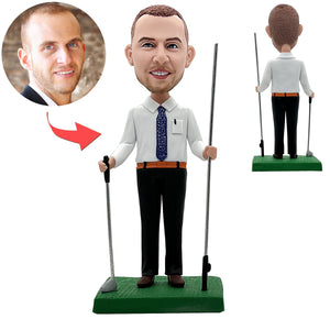 Golfen gepersonaliseerde aangepaste Bobble Head Doll