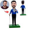 Zakelijke golfman gepersonaliseerde Bobblehead