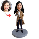 Aangepaste bobblehead voor vrouwen - Werkstijl met koffiemok