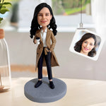 Aangepaste bobblehead voor vrouwen - Werkstijl met koffiemok