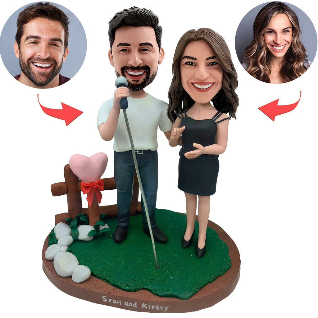 Aangepaste paar zingende Bobbleheads