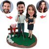 Aangepaste paar zingende Bobbleheads