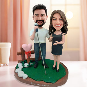 Aangepaste paar zingende Bobbleheads
