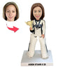 Gepersonaliseerde sport Bobblehead vrouwelijke atleet