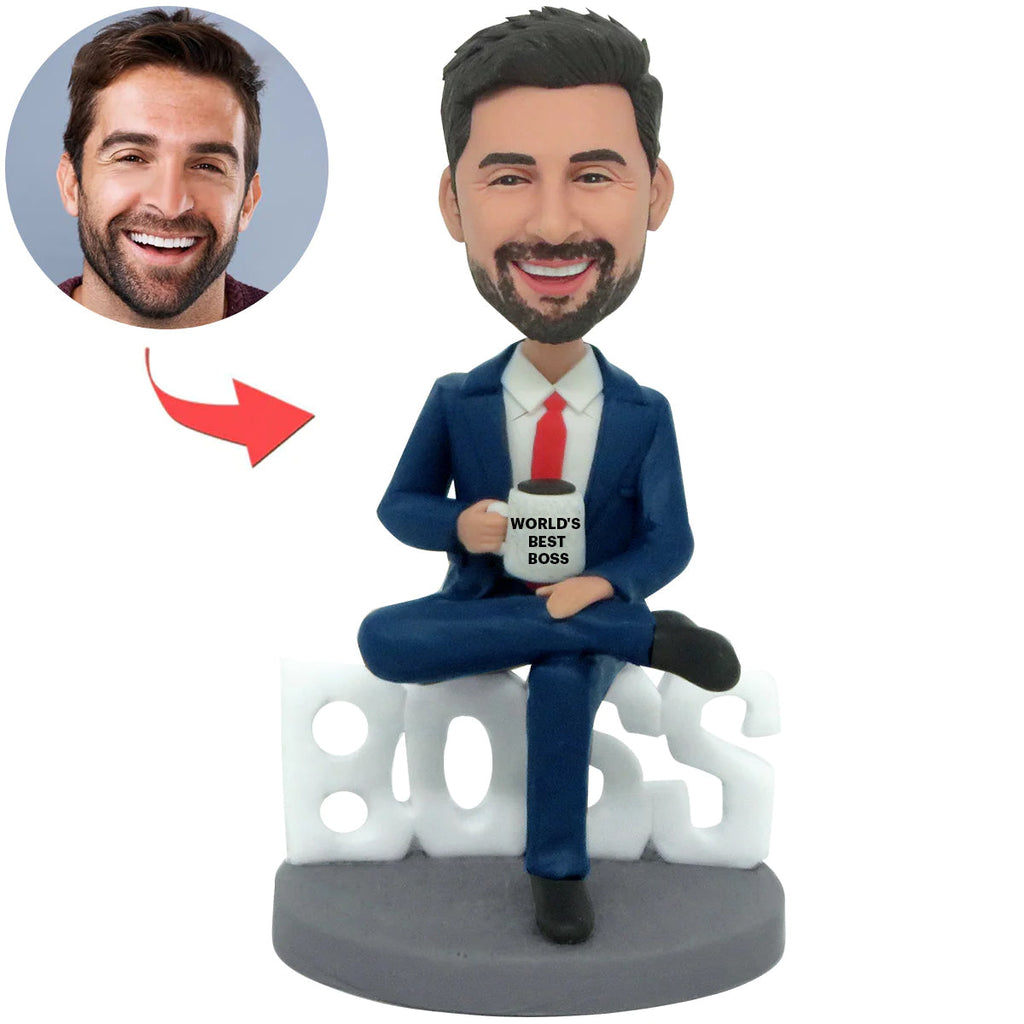 Aangepaste WERELD BESTE MANNELIJKE BAAS Bobblehead Doll