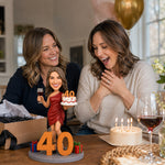 Gepersonaliseerde 40e verjaardagsbobblehead op maat