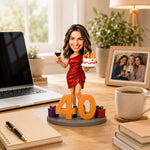 Gepersonaliseerde 40e verjaardagsbobblehead op maat