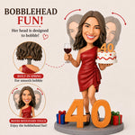 Gepersonaliseerde 40e verjaardagsbobblehead op maat
