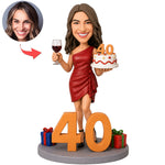 Gepersonaliseerde 40e verjaardagsbobblehead op maat