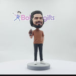 Rugbyspelcommentator Aangepaste Bobblehead