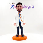 Aangepaste mannelijke arts visitekaartje houder Bobblehead